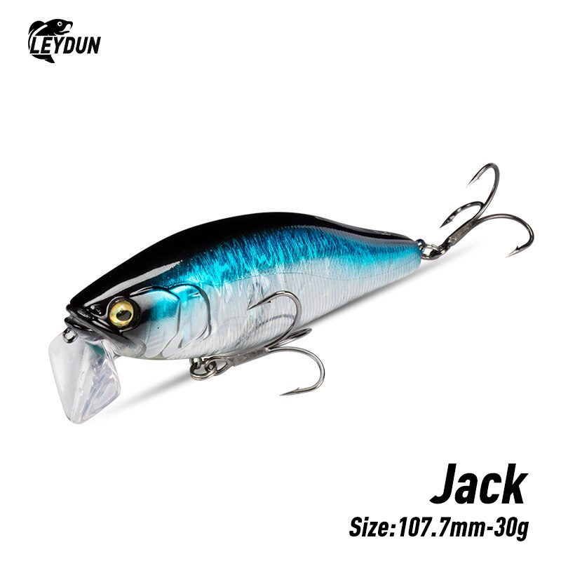 Fishing Lure Topwater - I-JACK ミノー釣りルアー 107.7 ミリメートル 30 グラムフローティング水泳高品質ハード餌ノイズシステムワブラーバスパイク用