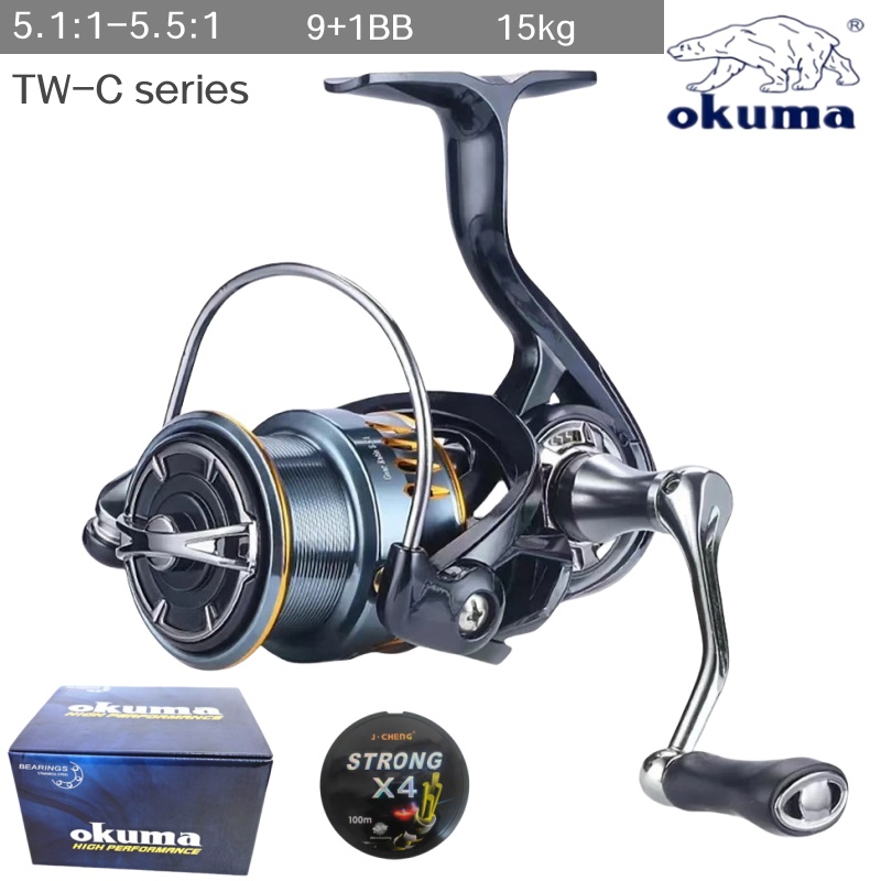 オクマの新型スピニングリール、ギア比5.5:1、15kgの強 - Daiwa Reel Bg のレビューと価格