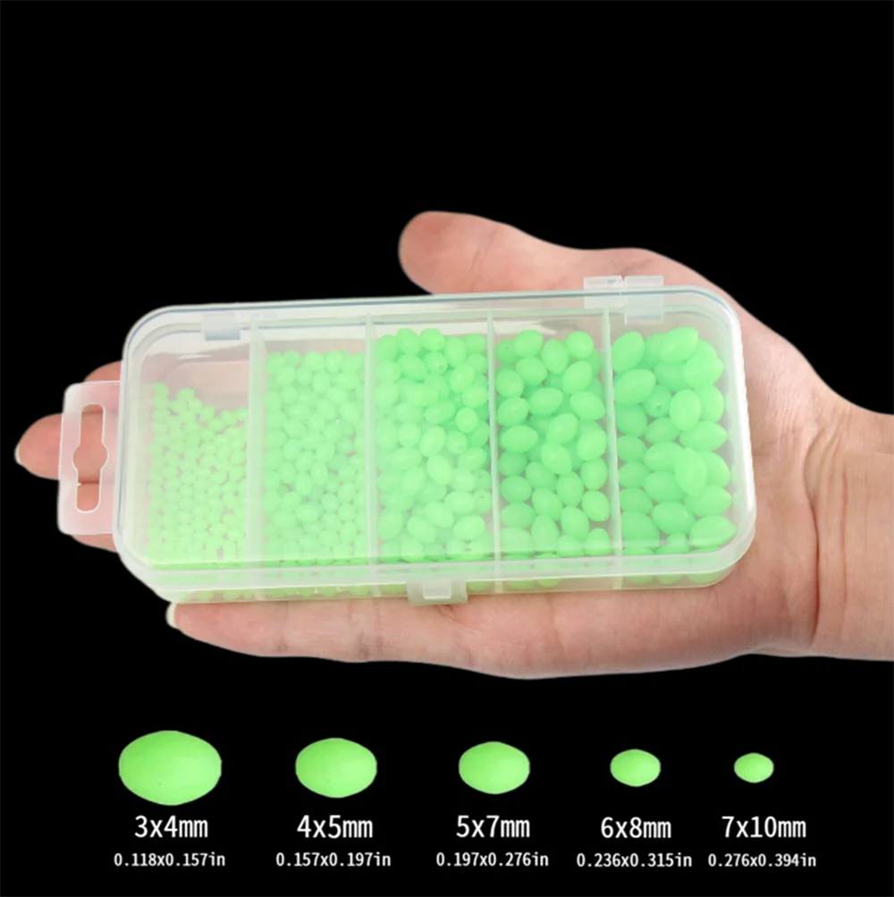B 375個入りセット、夜光素材を使用した釣り用ハードビーズ - Fishing Lure Soft Plastic のレビューと価格